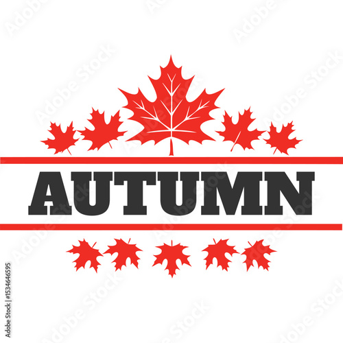 Bold Autumn Typography with Leaf Border