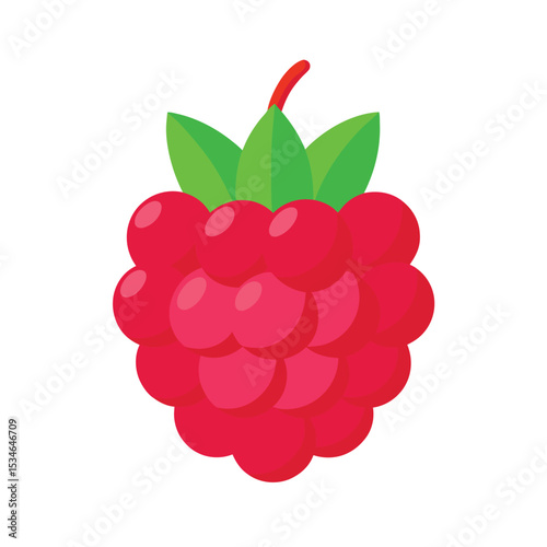 Vibrant Raspberry Illustration A Delicious Digital Painting of Summer Berries