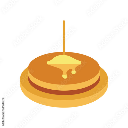Delicious Golden Brown Pancakes with Drizzling Honey A Sweet Treat