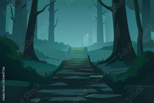 forest in the fog