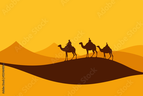camels in the desert