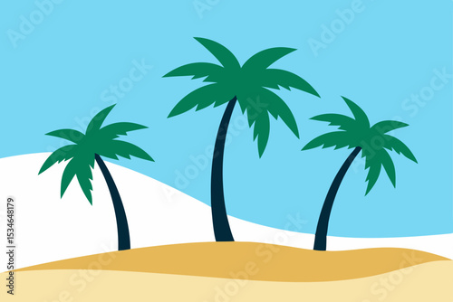 tropical beach with palm trees