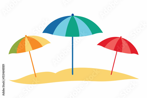 colorful beach umbrella vector