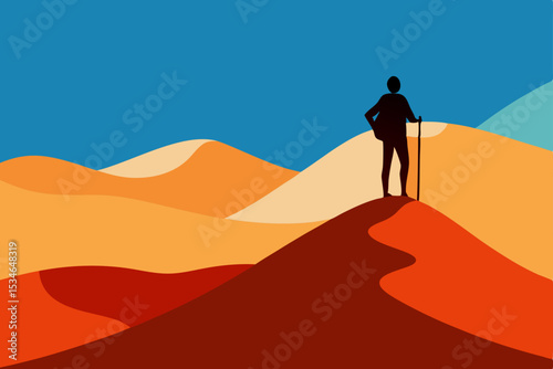 man on the top of the mountain