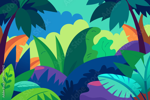 tropical island with palm trees
