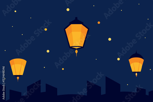 hot air balloon in the night