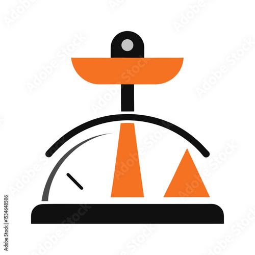 Simple Balance Scale Icon Equilibrium, Weight, Measurement, Proportion, Design
