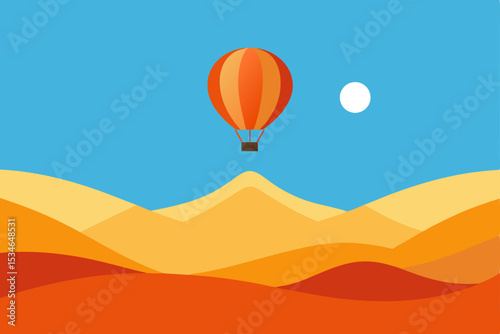 hot air balloon in the mountains
