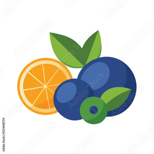 Vibrant Citrus and Blueberry Blend A Delightful Illustration of Freshness