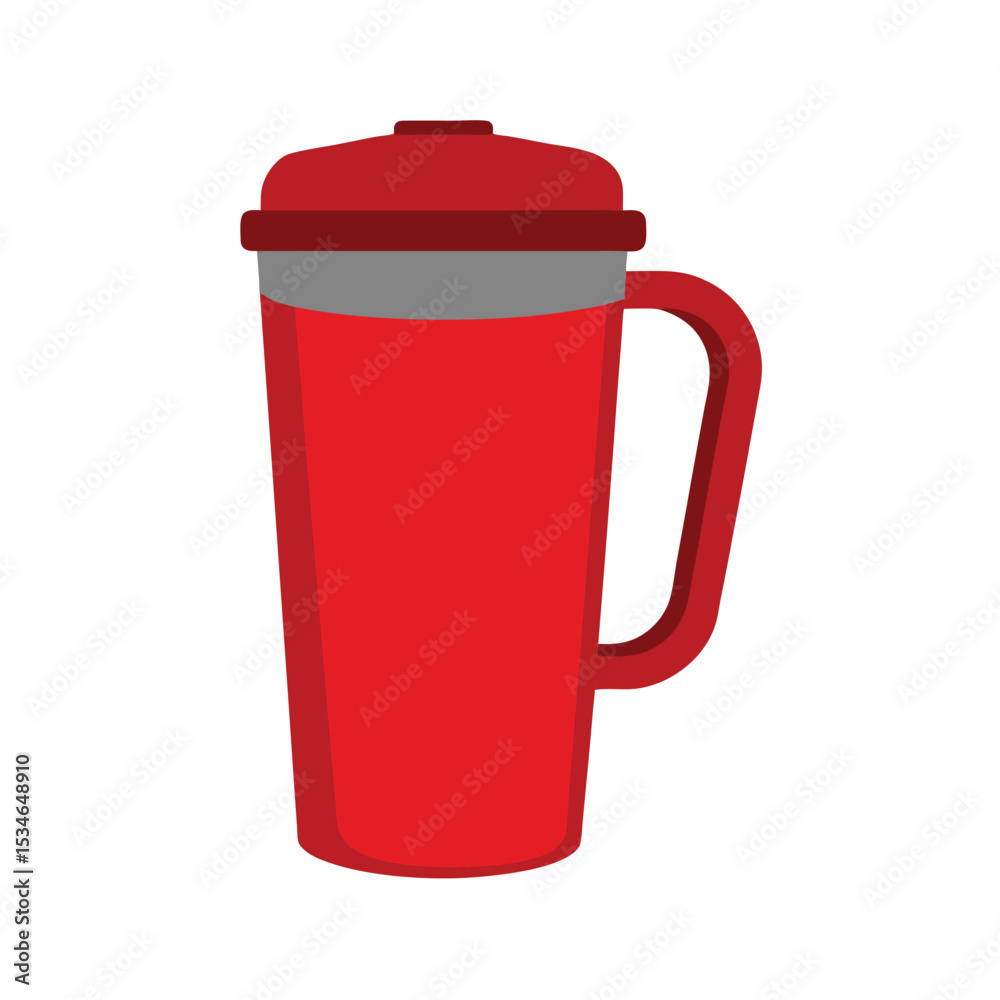 Obraz premium Red Plastic Pitcher with Handle Perfect for Hydration and Everyday Use
