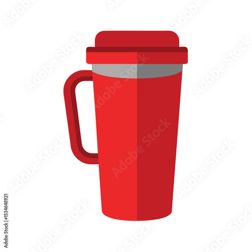 Red Travel Mug Insulated Coffee Cup for On-the-Go Enjoyment