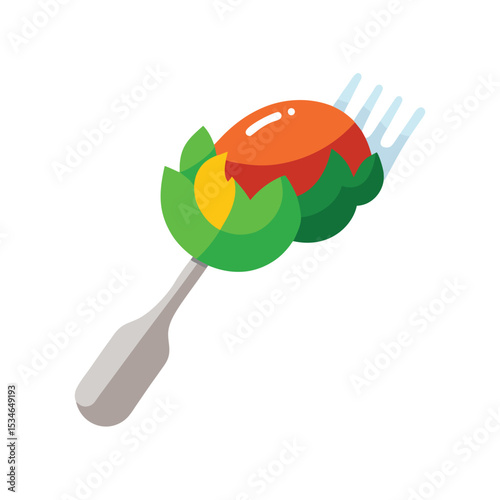 Delicious Tomato and Greens on a Fork A Simple Yet Elegant Appetizer