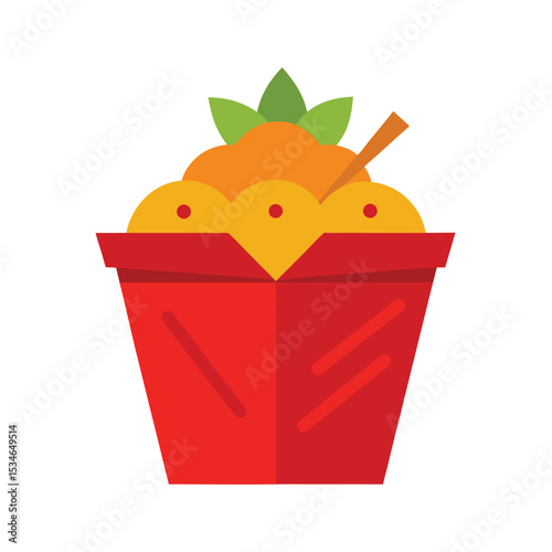Delicious Orange Chicken in a Red Takeout Box A Culinary Delight