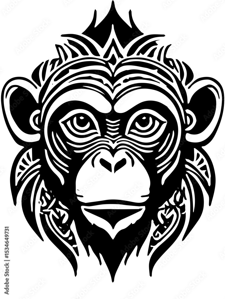 Fototapeta premium head of a tribal monkey 