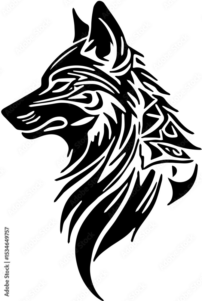 Fototapeta premium wolf tribal tattoo