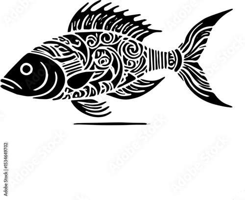 tribal fish vector illustration