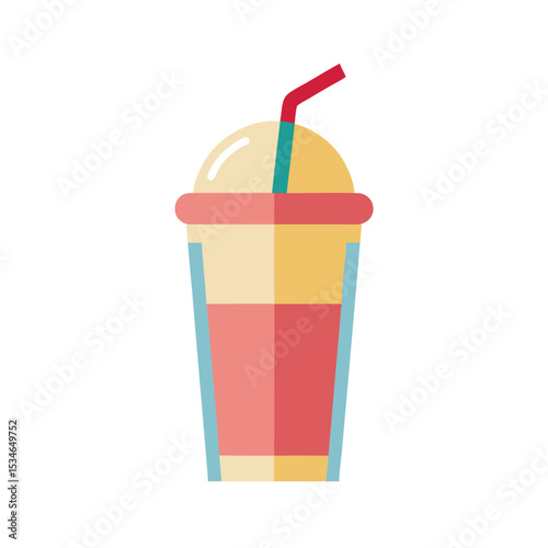 Refreshing Summer Drinks Iced Coffee, Smoothie, or Milkshake in a Plastic Cup
