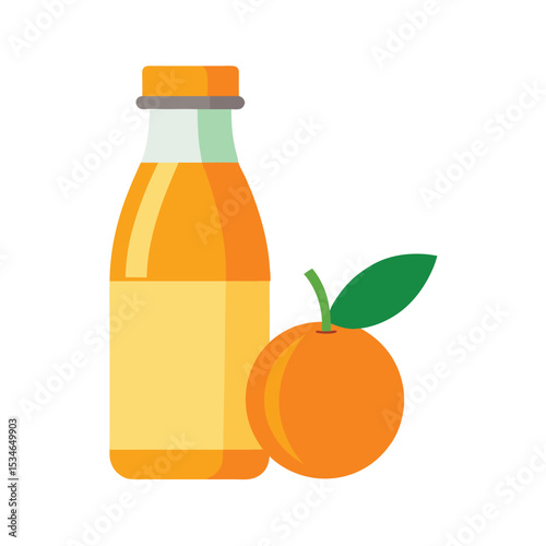 Refreshing Orange Juice Bottle and Fruit A Delicious and Healthy Drink