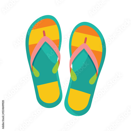 Summer Vacation Essentials Colorful Striped Flip-Flops for Beach Fun