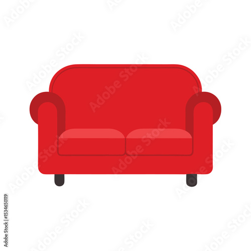 Cozy Red Sofa Comfortable Living Room Furniture Design