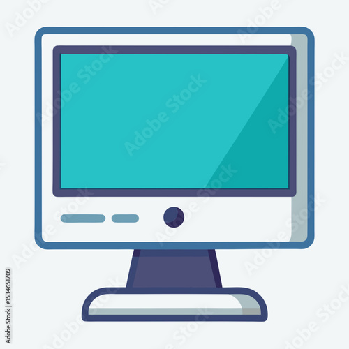 Minimal Desktop Computer Vector