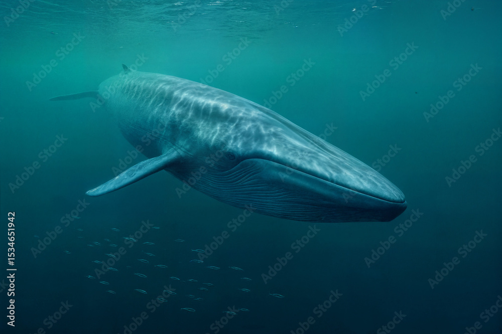 Obraz premium The Blue whale submerged
