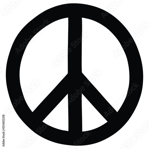 Classic Peace Symbol Design Unity, Harmony, and Protest Illustration