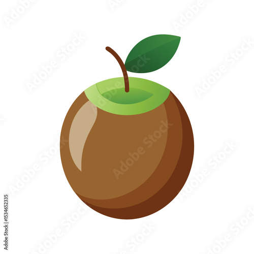 Juicy Brown Apple Fruit Illustration A Delicious Vector Graphic Design