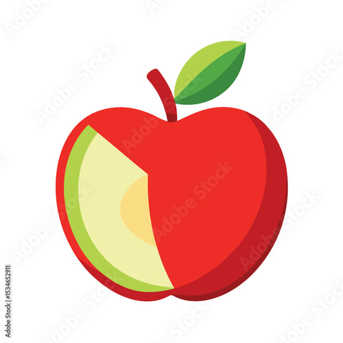 Juicy Red Apple A Sliced Illustration of Freshness and Health