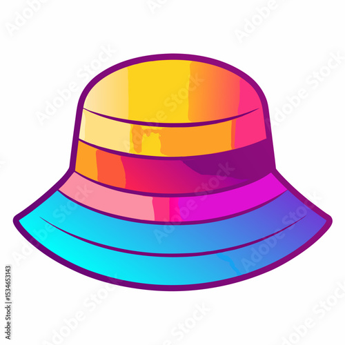 Retro Gradient Hat Illustration