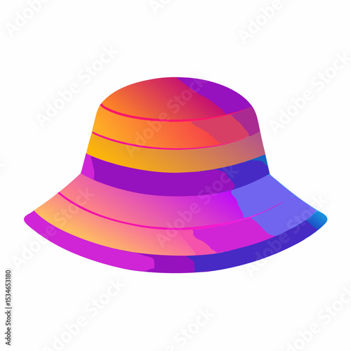 Retro Gradient Hat Illustration