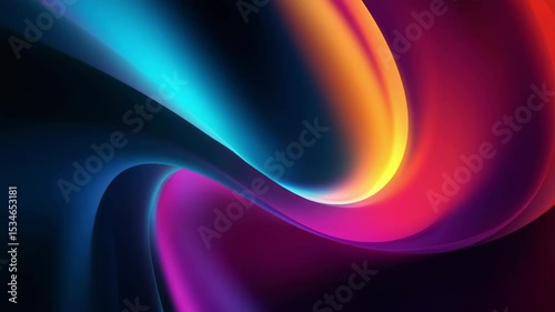 Vibrant colorful abstract waves flow smoothly, creating a dynamic movement of light and color gradients. Video for backgrounds, creative projects, digital art, presentations and design