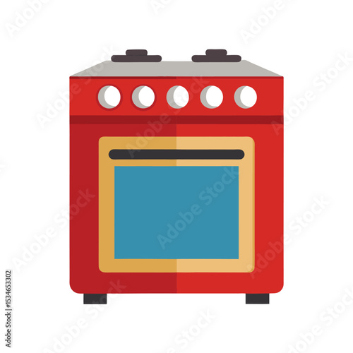 Red Electric Stove and Oven Cooking Appliances for Modern Kitchens