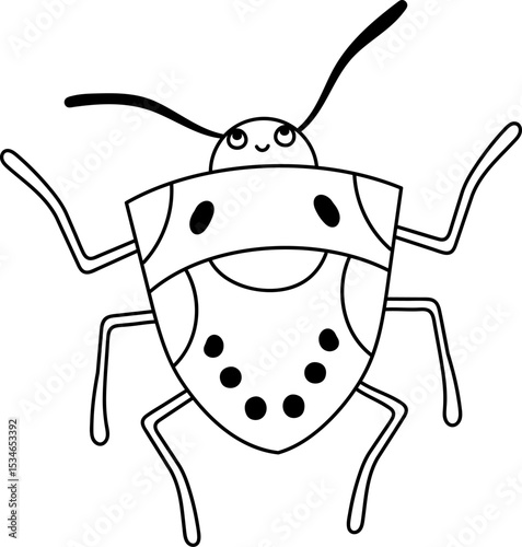 Smiling Cartoon Bug Doodle