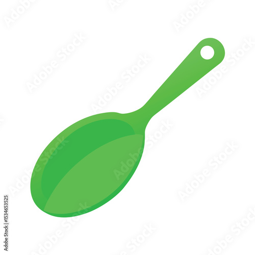 Green Plastic Spoon Simple Kitchen Utensil Design