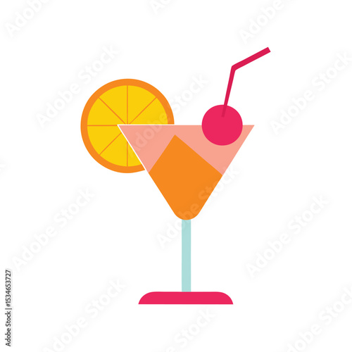 Refreshing Summer Cocktail Orange and Cherry Delight