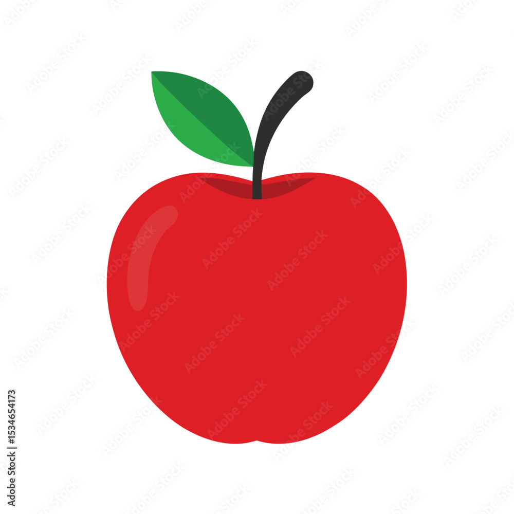 Fototapeta premium Vibrant Red Apple Illustration A Fresh and Juicy Fruit Design