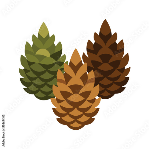Autumnal Pine Cones A Trio of Nature's Geometric Wonders