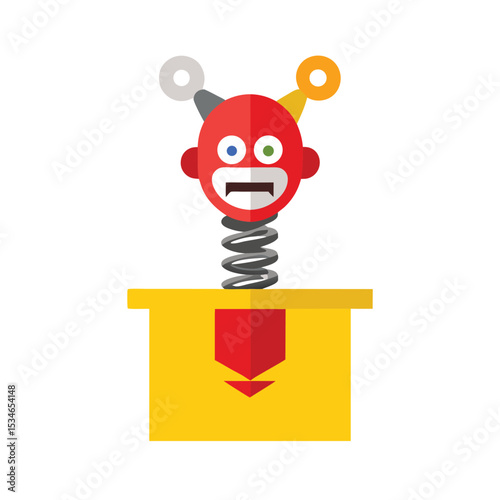 Delightful Jack-in-the-Box A Fun Spring-Loaded Surprise Toy Illustration