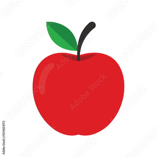 Vibrant Red Apple Illustration A Fresh and Juicy Fruit Design