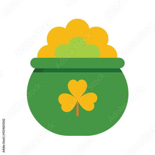 Pot of Gold Irish Luck, Shamrocks, and Festive Celebration