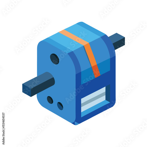 Isometric Illustration of a Compact Electric Motor Design and Engineering