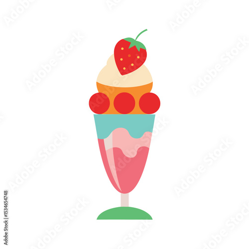 Delicious Strawberry Sundae A Sweet Summer Treat, Creamy Layers of Delight