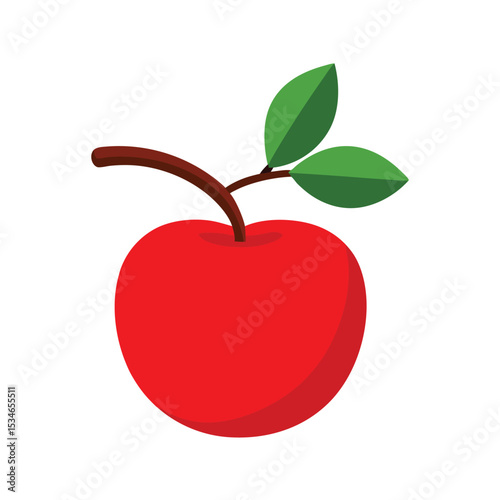Vibrant Red Apple Illustration A Simple, Delicious Design Element