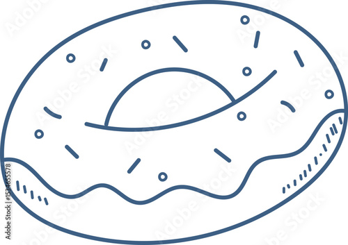 Outlined Donut with Sprinkles