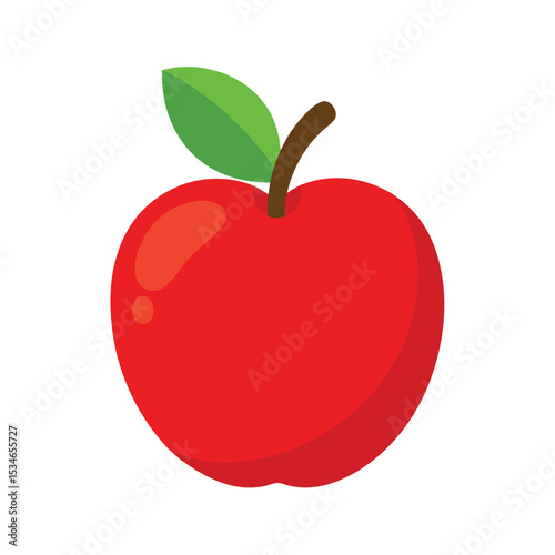 Juicy Red Apple A Vibrant Illustration of Fresh, Healthy Fruit