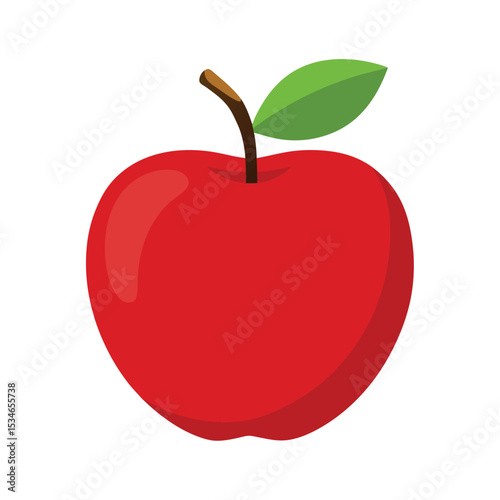 Red Apple Illustration A Crisp, Juicy Vector Graphic