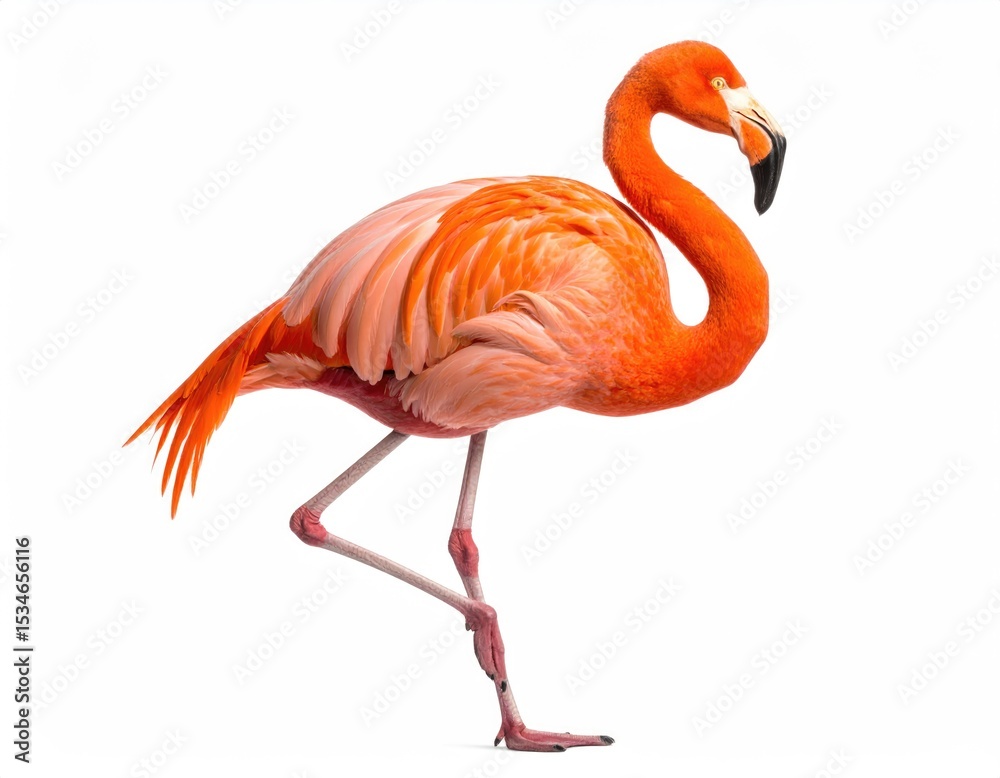 Majestic Flamingo's Elegance: A graceful flamingo stands tall on one leg, showcasing its vibrant pink plumage and long, slender legs, a testament to nature's elegance. Majestic Flamingo's Elegance: A graceful flamingo stands tall on one leg, showcasing its vibrant pink plumage and long, slender legs, a testament to nature's elegance.
