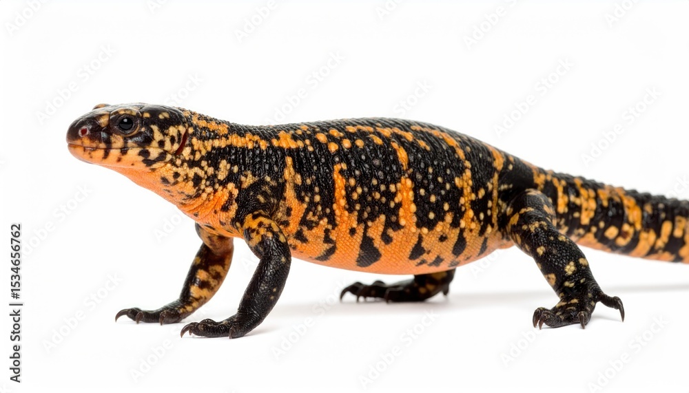 Obraz premium Vibrant Salamander: A striking image showcases a captivating salamander with vivid colors, an ode to the beauty of nature's intricate design.