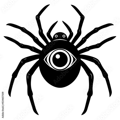 Eyeball spider vector silhouette art